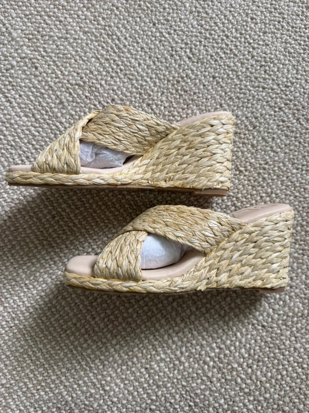 BEACH by Matisse Bondi Raffia Wedge Sandals Natural Size 8